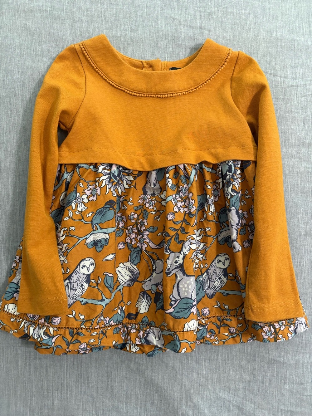 Cynthia Rowley Girls Mustard Floral Woodland Dress size 4T